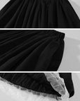 Rase le sol Layered Lace Balloon Midi Skirt