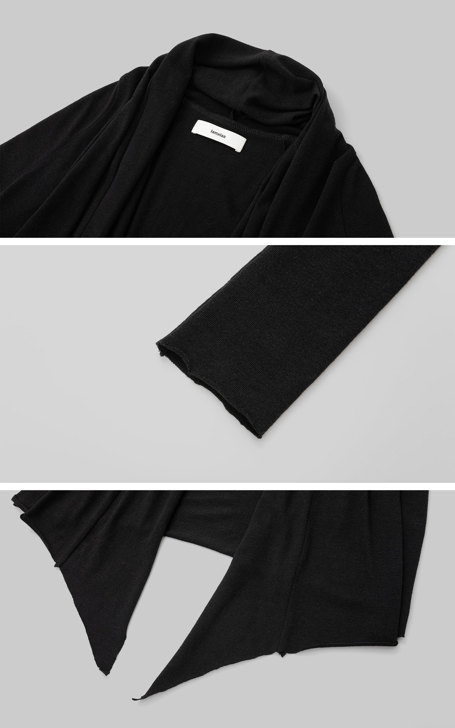 IAMXIAA Draped Tie-Front Long Sleeve Cardigan