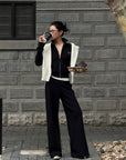 Hydrae Ensemble veste zippée ornée de strass & pantalon large