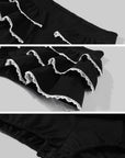 Rase le sol Lace Trim Fitted Top & Layered Mini Skirt Set