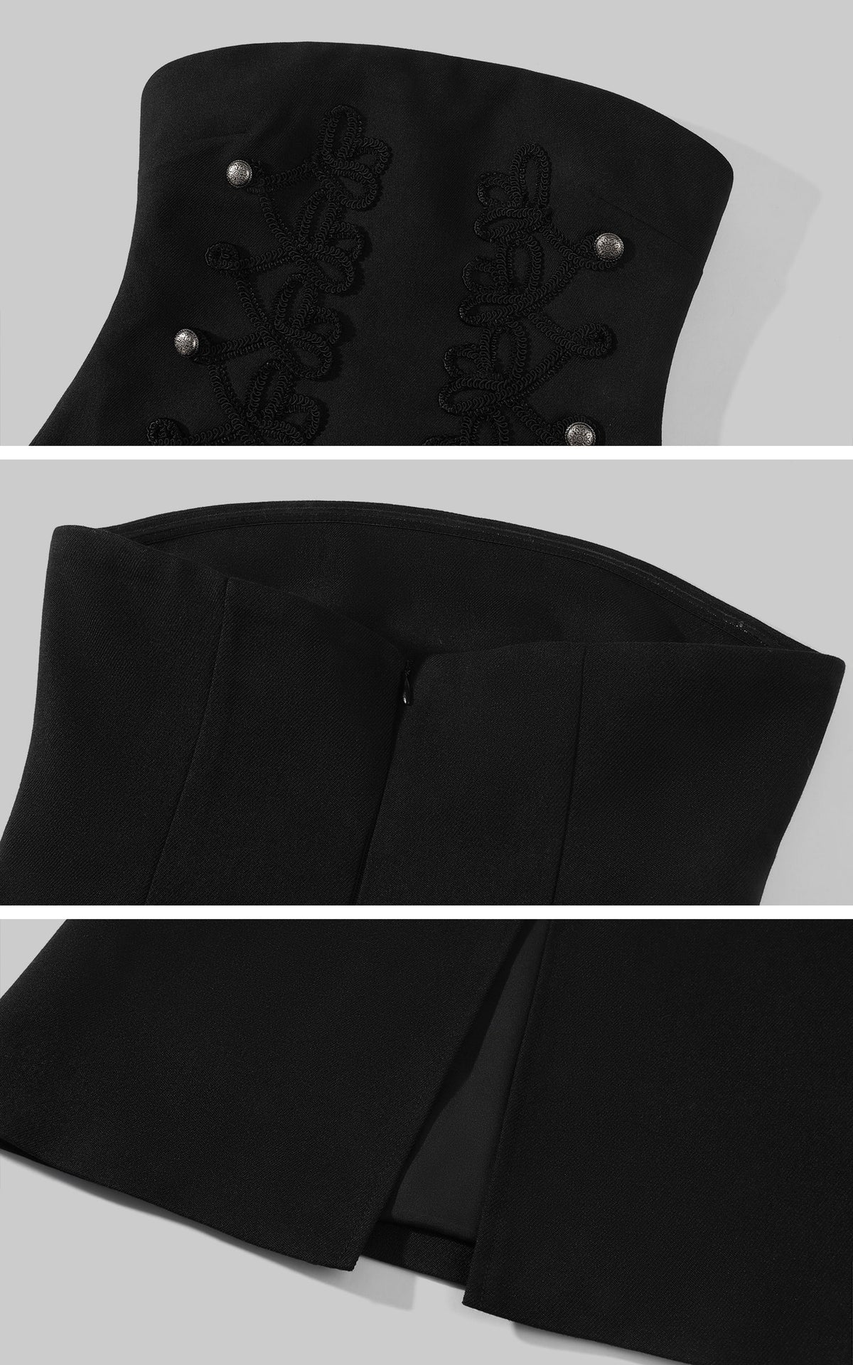 Hydrae Robe midi bustier inspirée du corset avec détails lacés brodés
