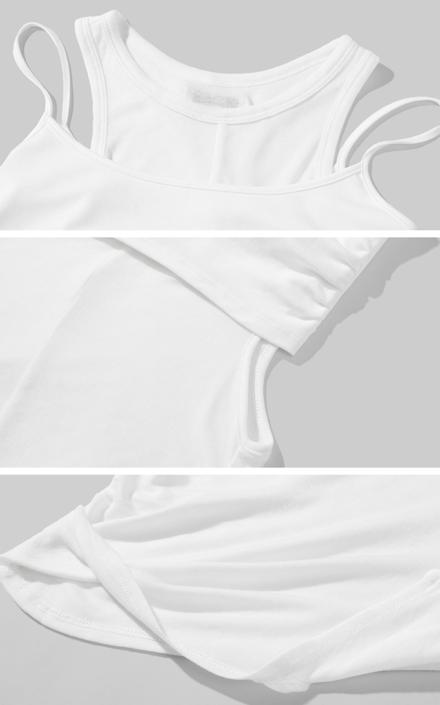 WARDEN EDGE Cutout Layered Tank Top with Asymmetric Hem