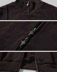 Rase le sol Zip Collar Sweat Jacket and Paneled Maxi Skirt Set