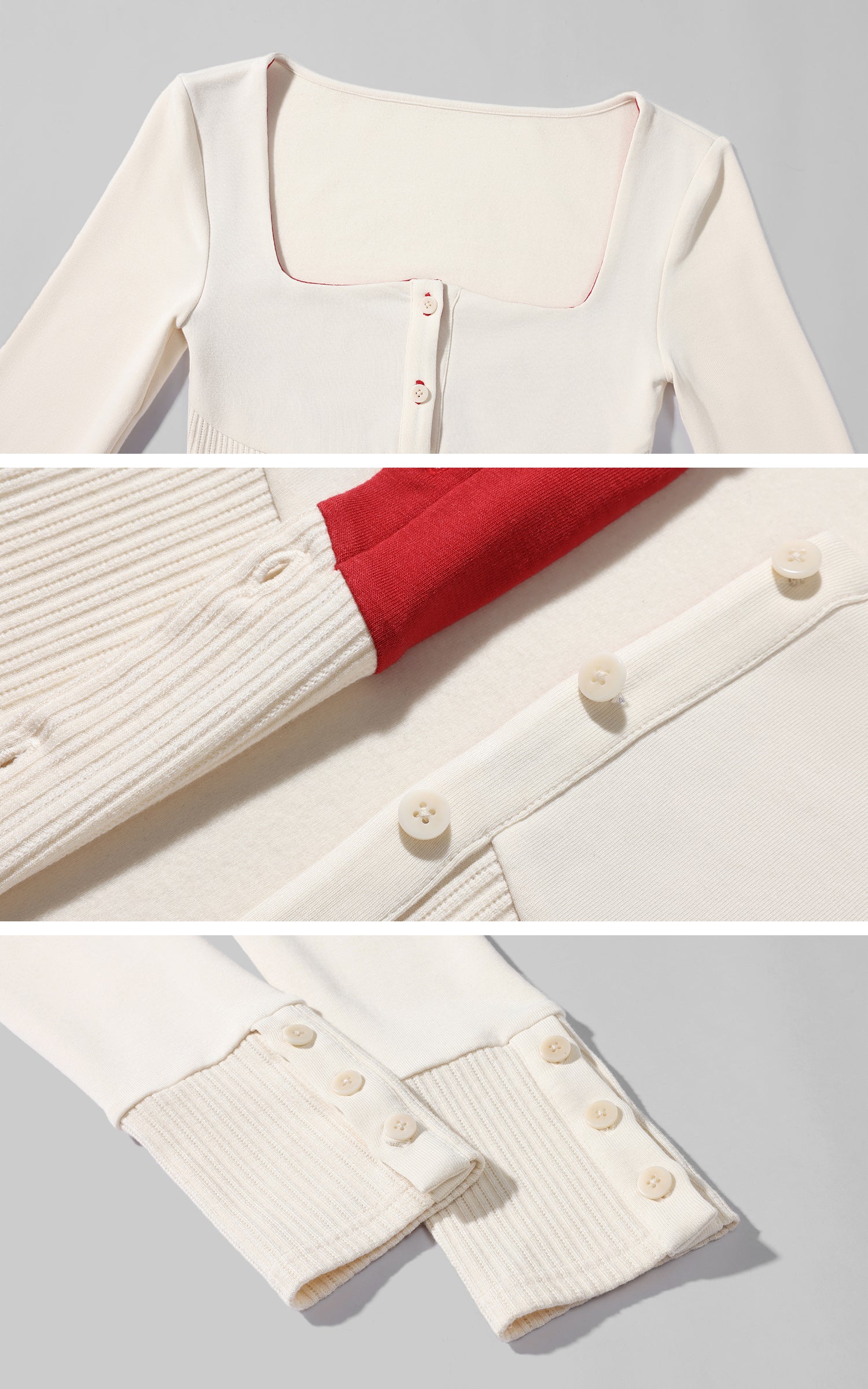 Rase Le Sol 니트 가디건 &amp; 캐미 탑 투피스 세트와 비대칭 레이스 미디 스커트