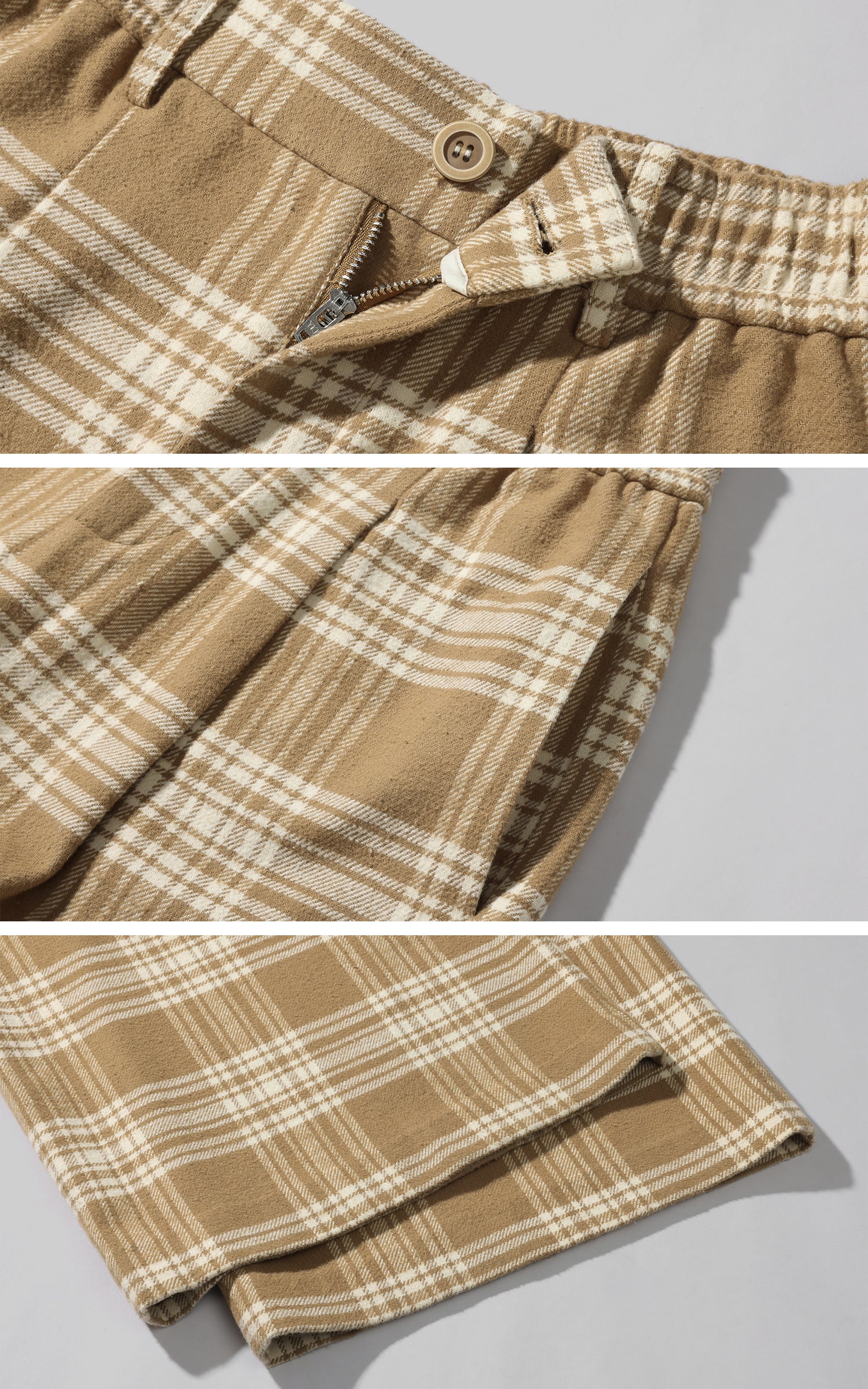 ROVENTE Checked Wide-Leg Pants