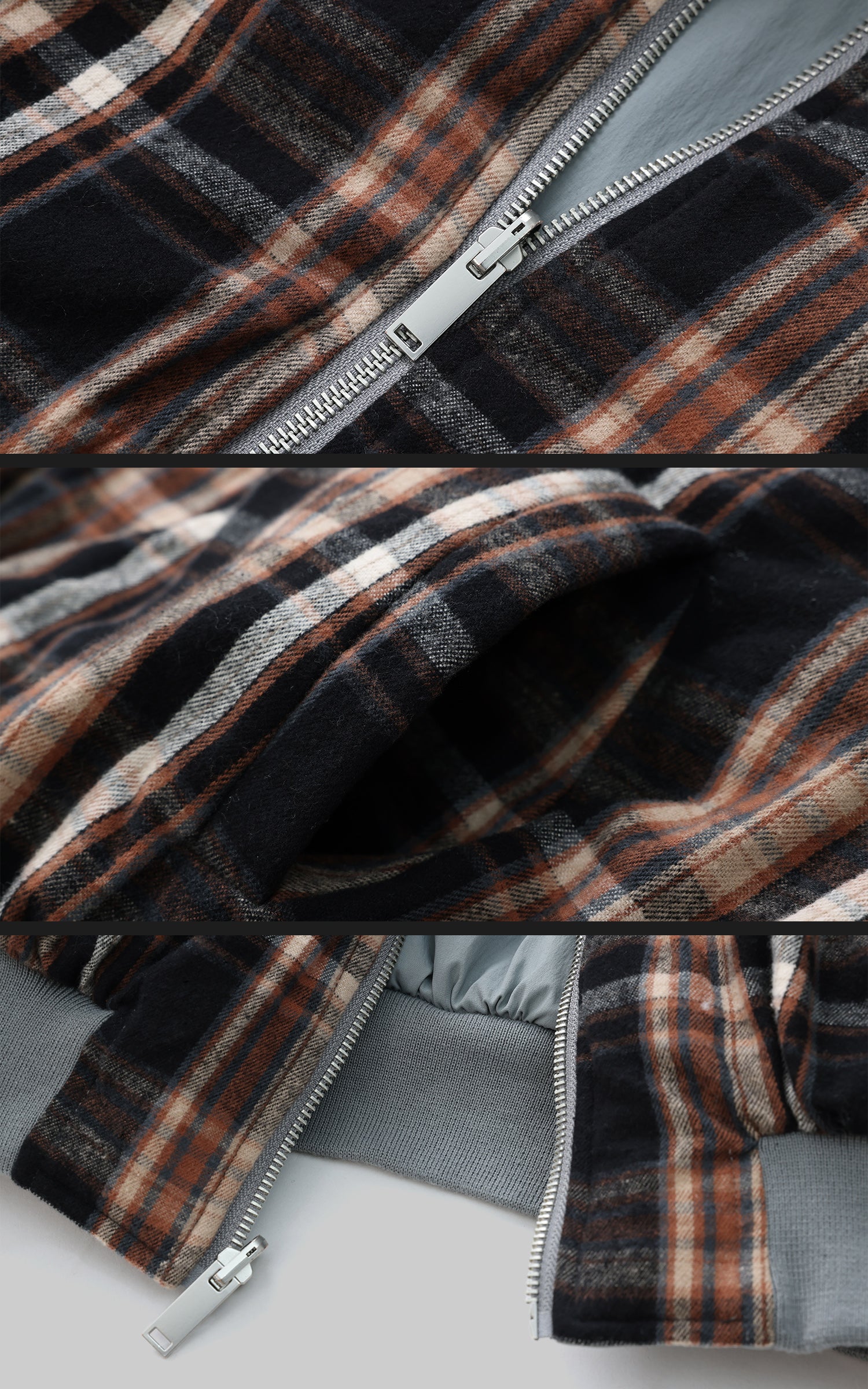 WARDEN EDGE Plaid and Solid Reversible Padded Jacket