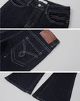 IAMXIAA Strapless Denim Top and Flared Pants Two-Piece Set