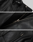 IAMXIAA Belted High-Neck Faux Leather Jacket