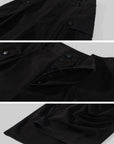 WARDEN EDGE Obsidian Sculpted Utility Oversized Wide-Leg Cargo Pants