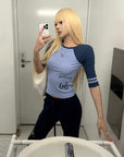 Rase le sol Gothic Graphic Contrast Raglan Slim Fit Top
