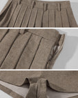 ROVENTE Cropped Double-Breasted Blazer & Pleated Mini Skirt Set