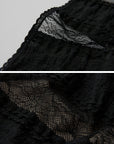 DOINDULGE Layered Sheer Drape Skirt with Lace Panels