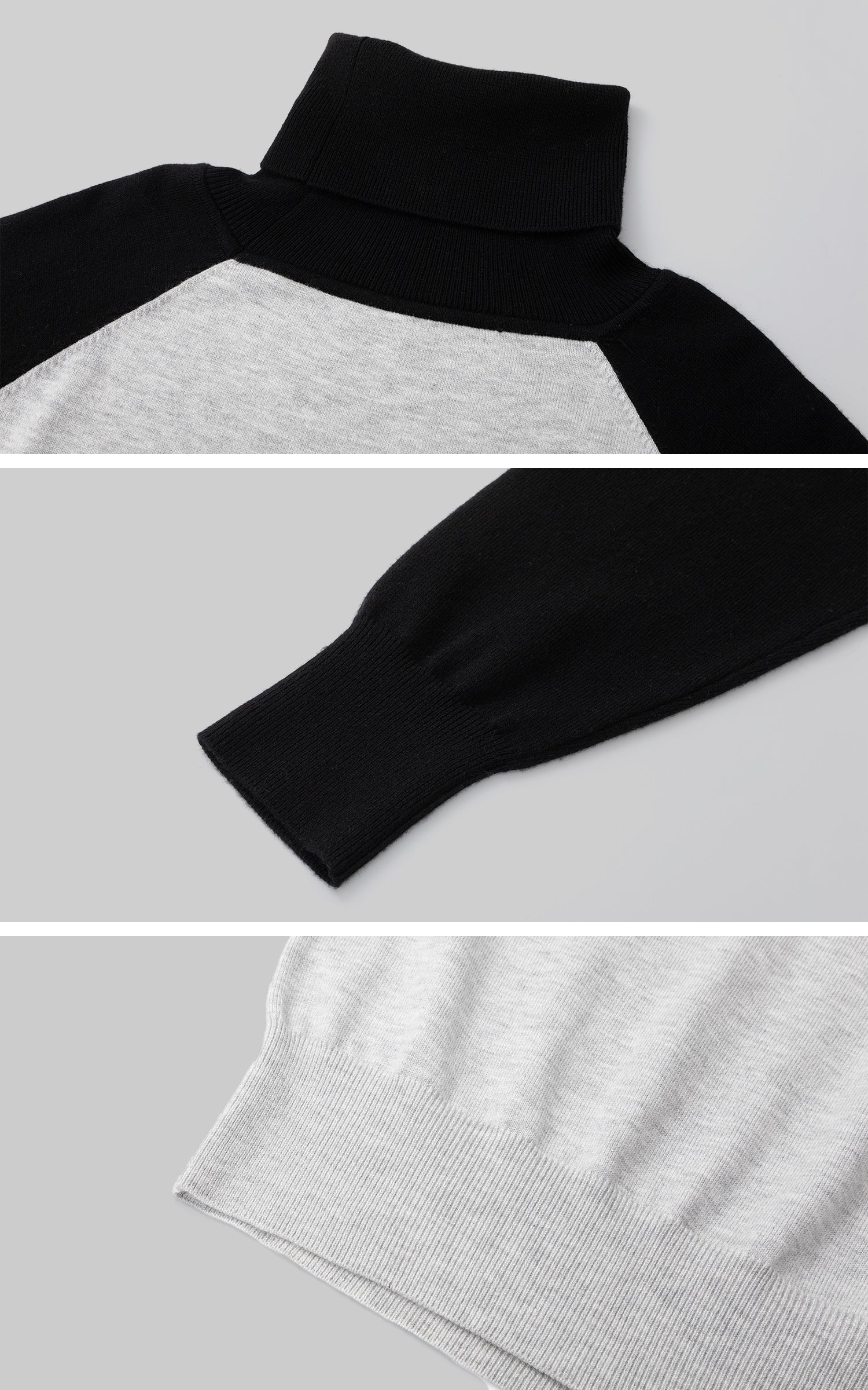 IAMXIAA Contrast Knit Turtleneck Sweater