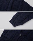 IAMXIAA Cable Knit Button Cardigan Relaxed Fit