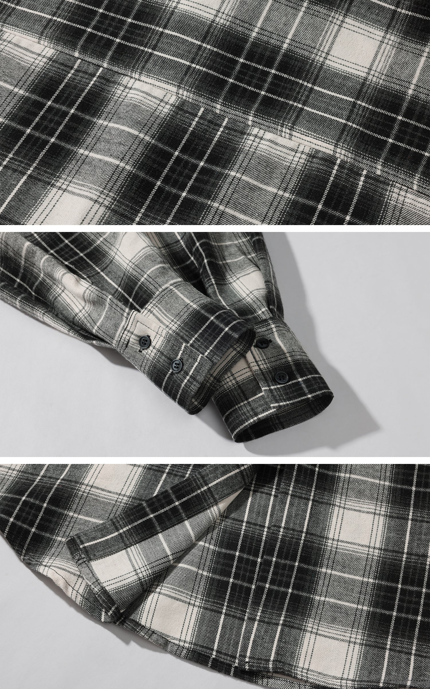 WARDEN EDGE Oversized Plaid Flannel Shirt with Graphic Print