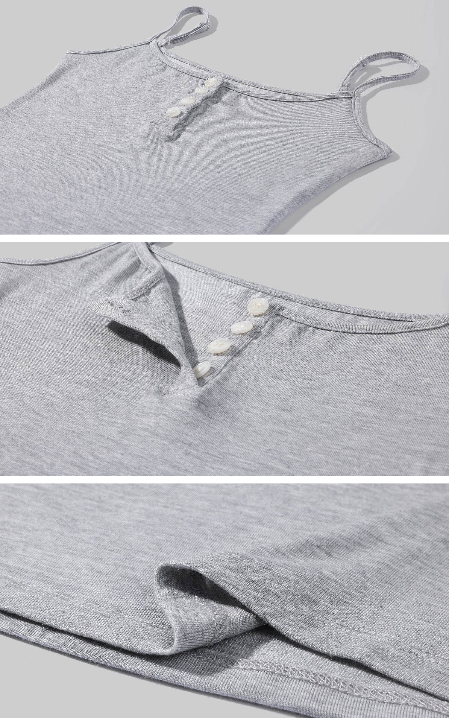 Hydrae Layered Henley Cami &amp; Convertible Triangle Bra Set