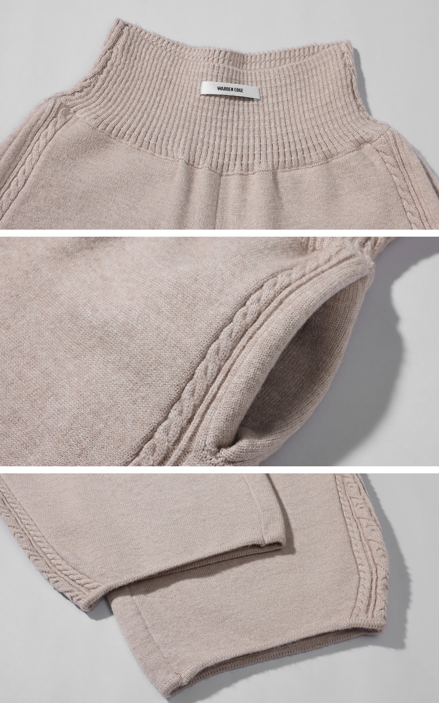 WARDEN EDGE Knit Cardigan Tank and Wide Leg Pants Set