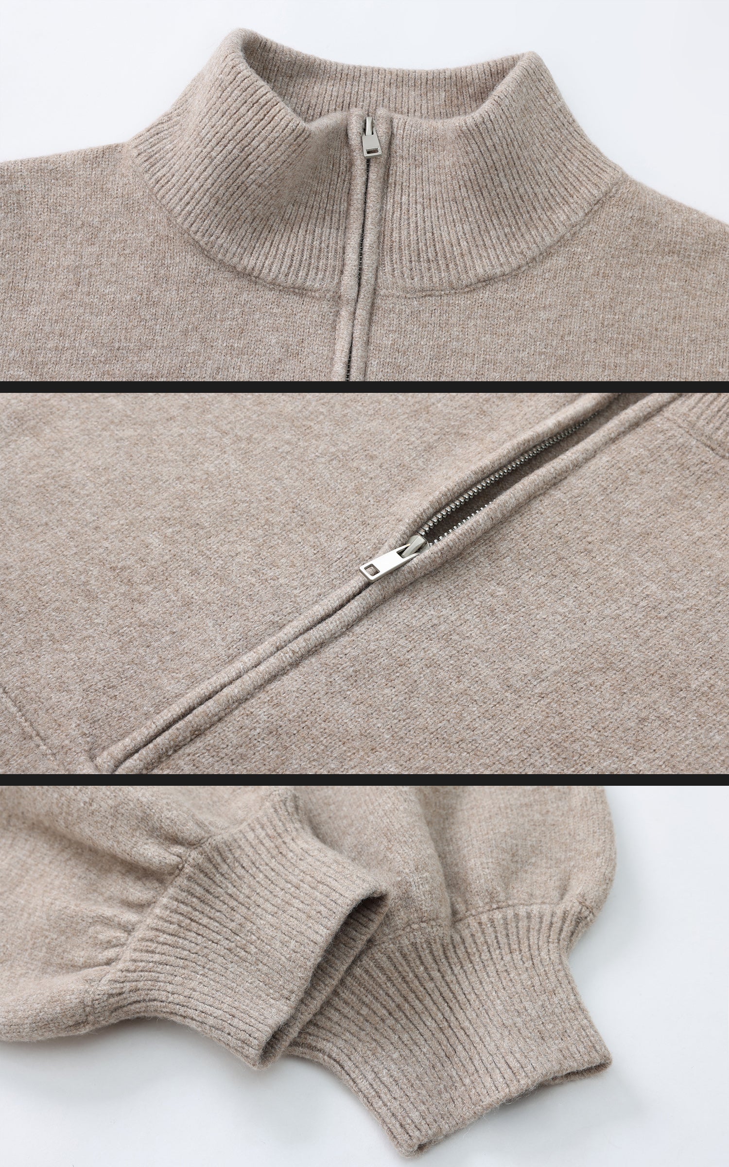 WARDEN EDGE High Neck Oversized Half-Zip Sweater