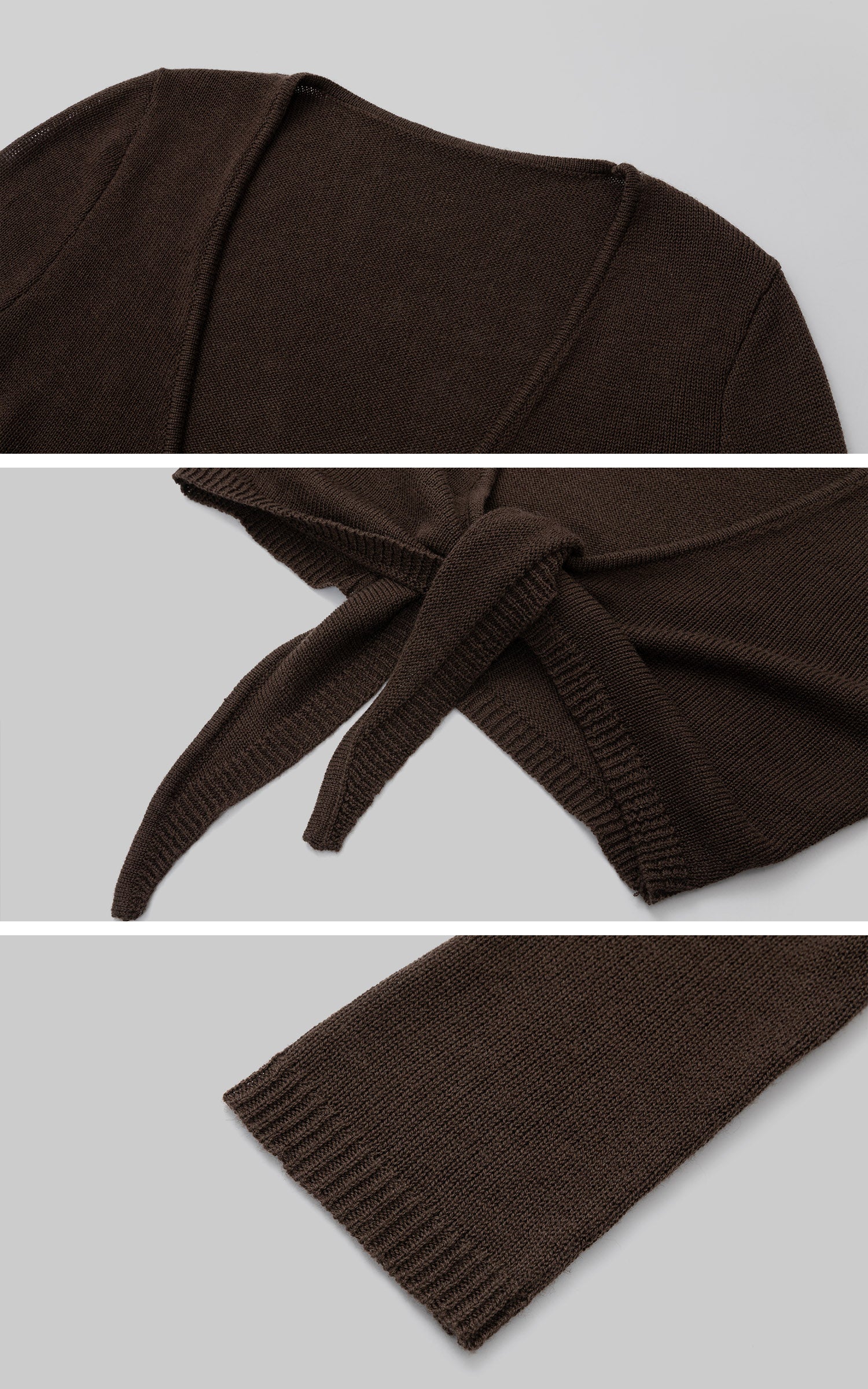 IAMXIAA Tie Front Cropped Knit Top