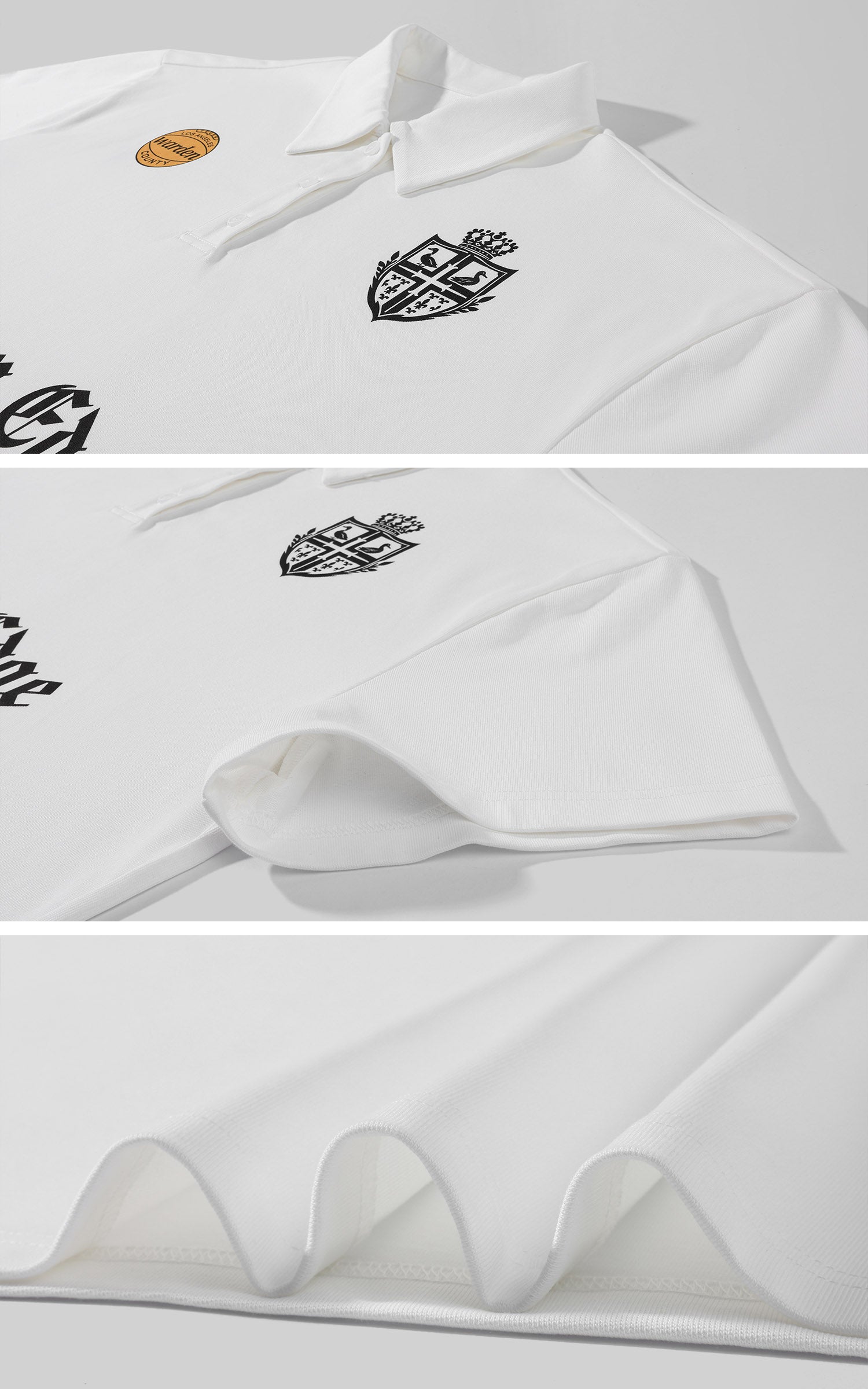 WARDEN EDGE Crest Logo Oversized Polo Tee