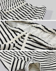 ROVENTE Striped Terry Zip Hoodie & Shorts Set