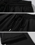 Rase le sol Double-Layered Overlap Drawstring Pants - PINKPARKS