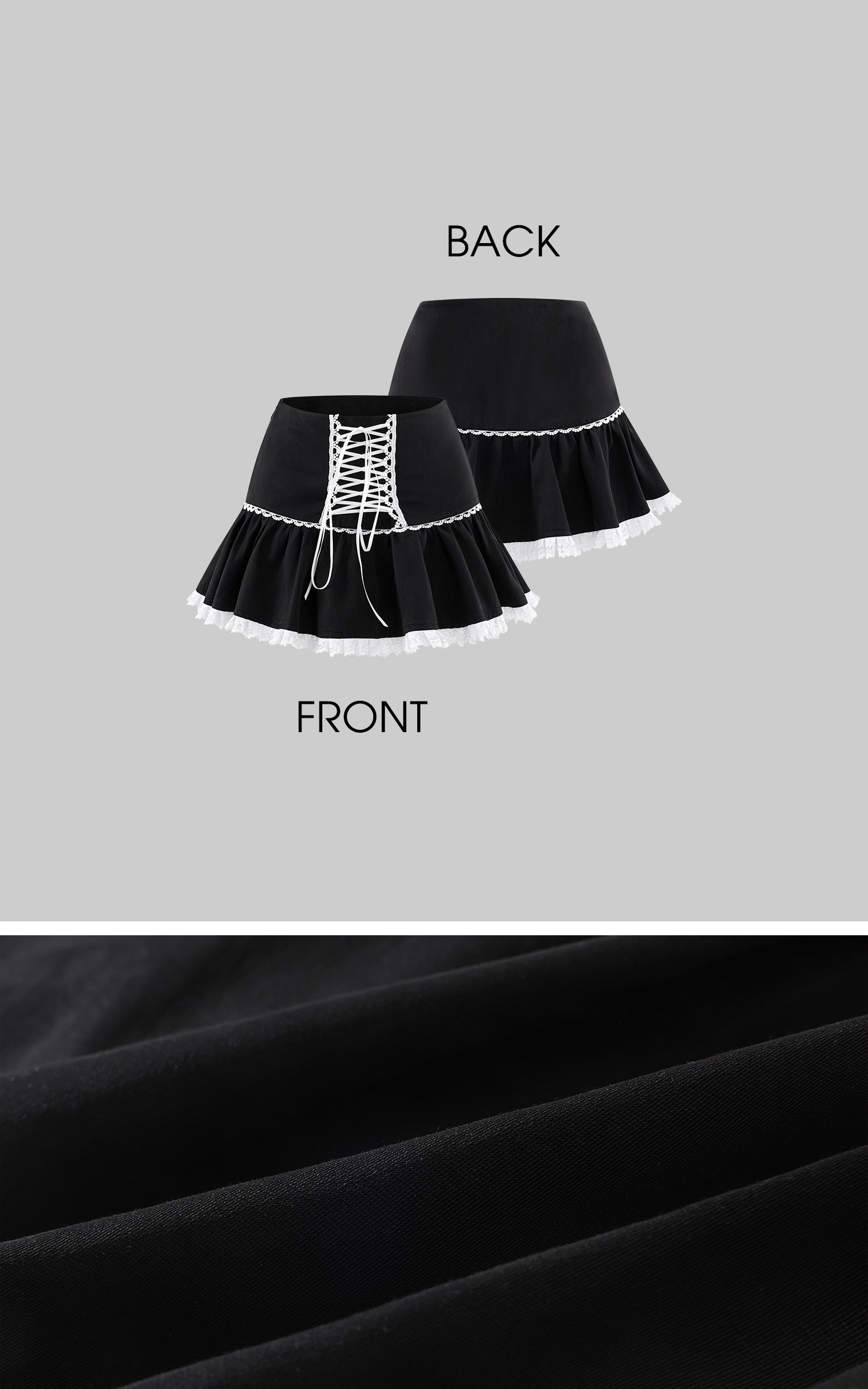 Rase le sol Cross-Laced Ruffle Strapless Top &amp; Layered Lace Mini Skirt Set
