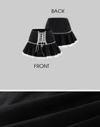 Rase le sol Cross-Laced Ruffle Strapless Top & Layered Lace Mini Skirt Set