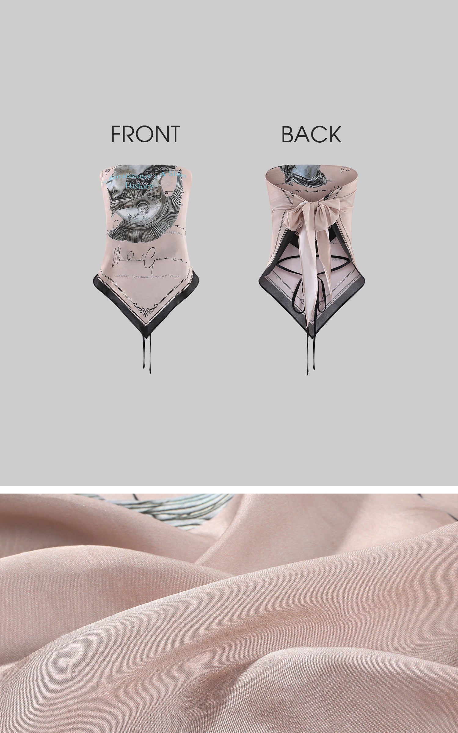 0122stepll Sculpted Asymmetrical Tube Top with Graphic Print