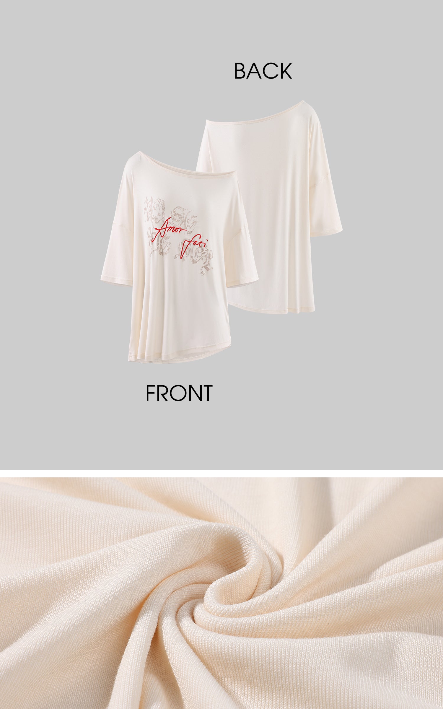 Rase le sol Amor Fati Off-Shoulder Oversized T-Shirt