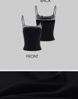 0122stepll Leopard Trim Slim Fit Spaghetti Strap Cami Top