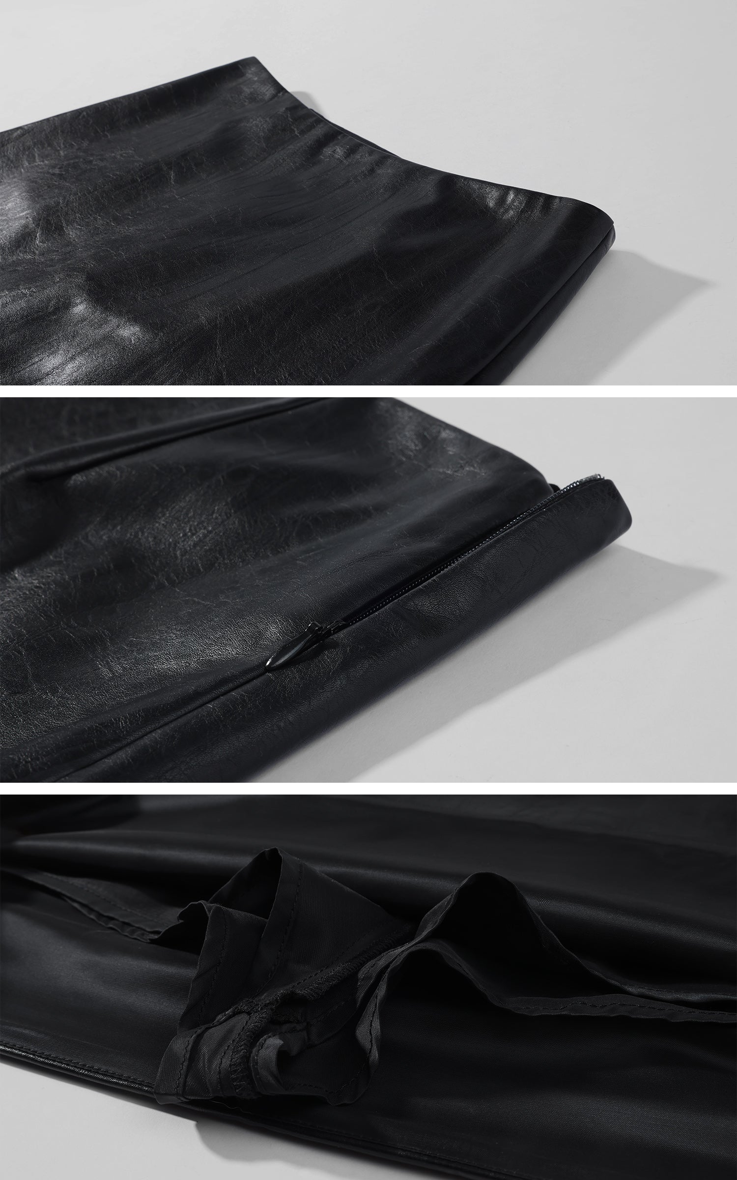 ROVENTE Sculpted Leather-Effect Mini Skirt