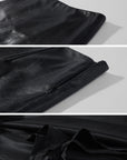 ROVENTE Sculpted Leather-Effect Mini Skirt