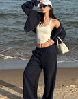 ROVENTE Wide-Leg Fleece Sweatpants