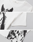 IAMXIAA Vintage Horse Graphic Fitted Baby Tee