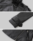 IAMXIAA Belted High-Neck Leather Jacket