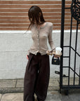 Rase le sol Fitted Button-Up Knit Cardigan