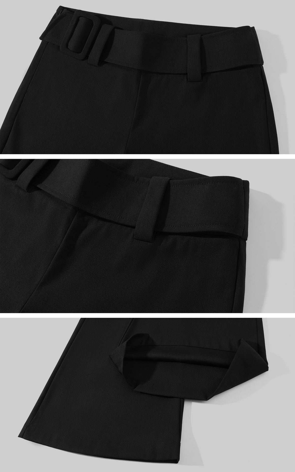 Hydrae Low-Rise Statement Buckle Belt Flared Pants