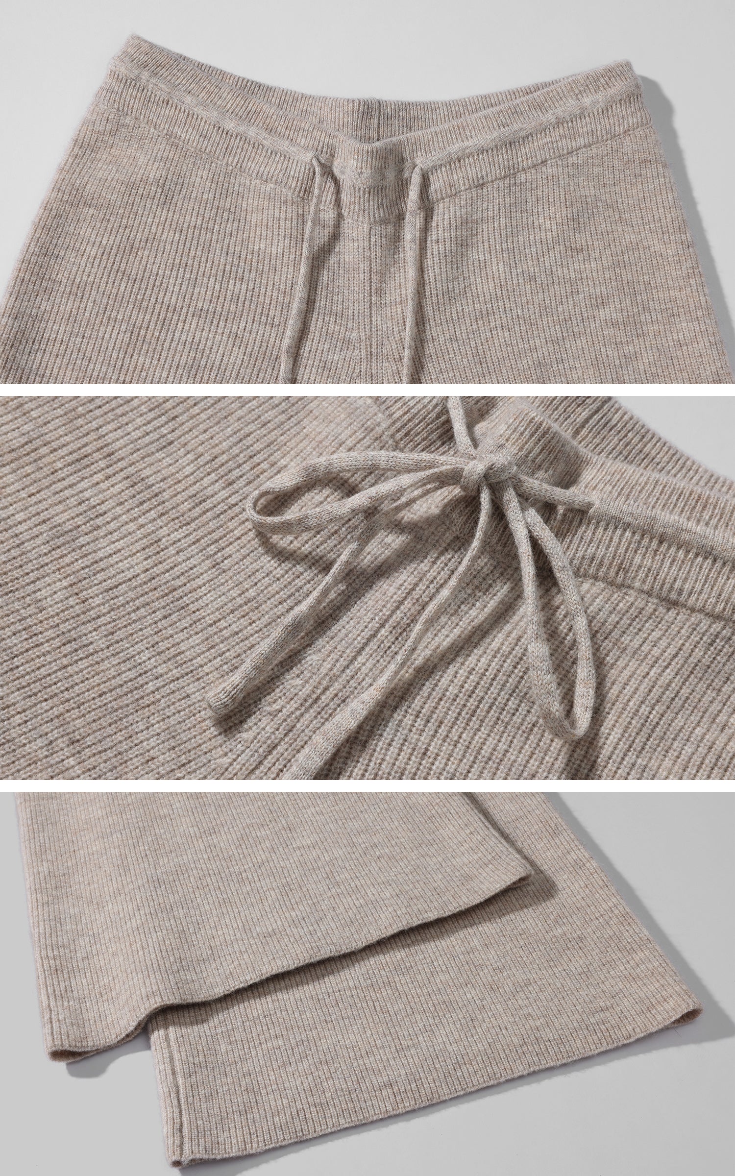 ROVENTE Cozy Rib Knit Hoodie &amp; Wide-Leg Lounge Pants Set