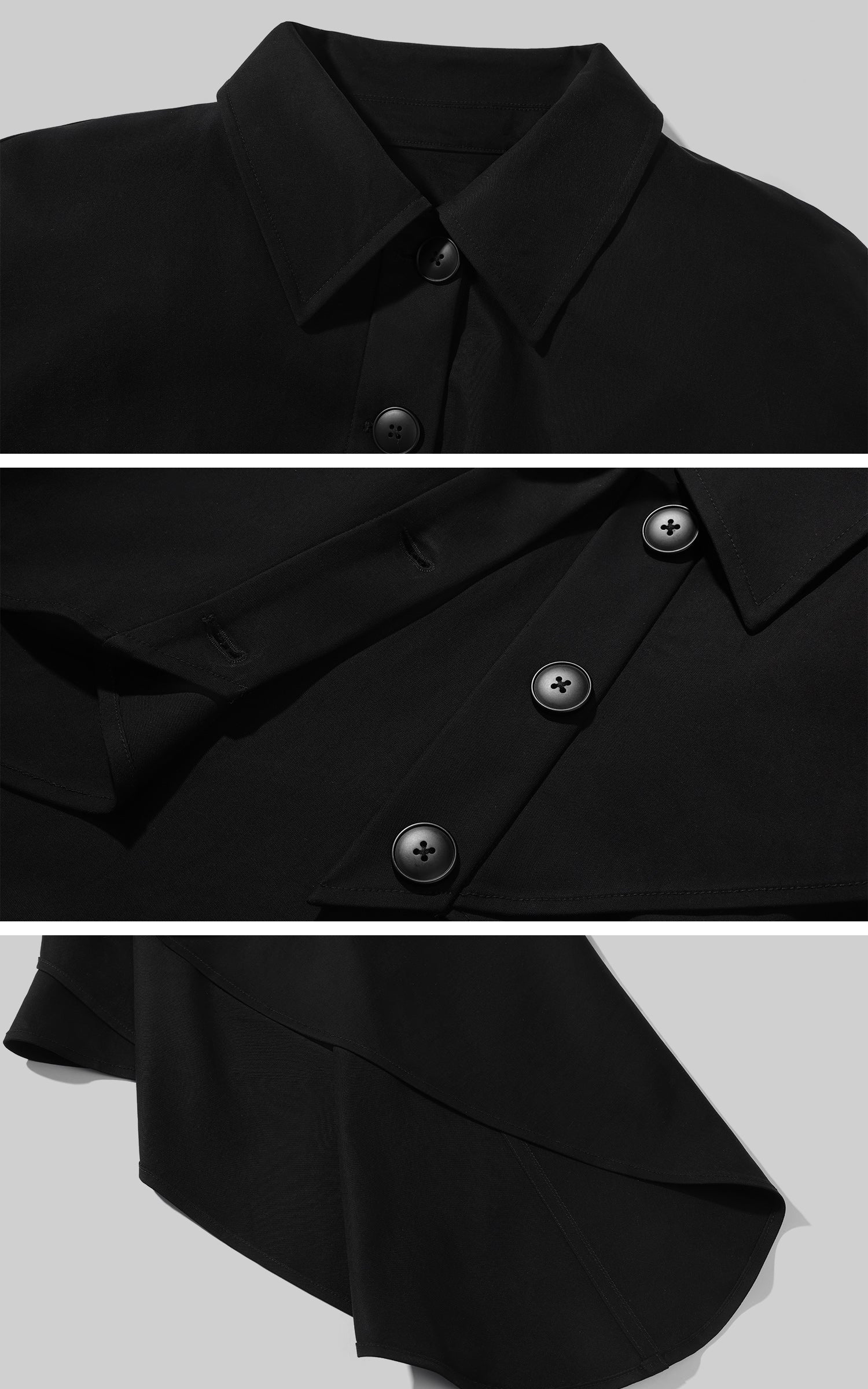 Rase le sol 레이어드 케이프 자켓과 피쉬테일 스트랩리스 드레스 세트