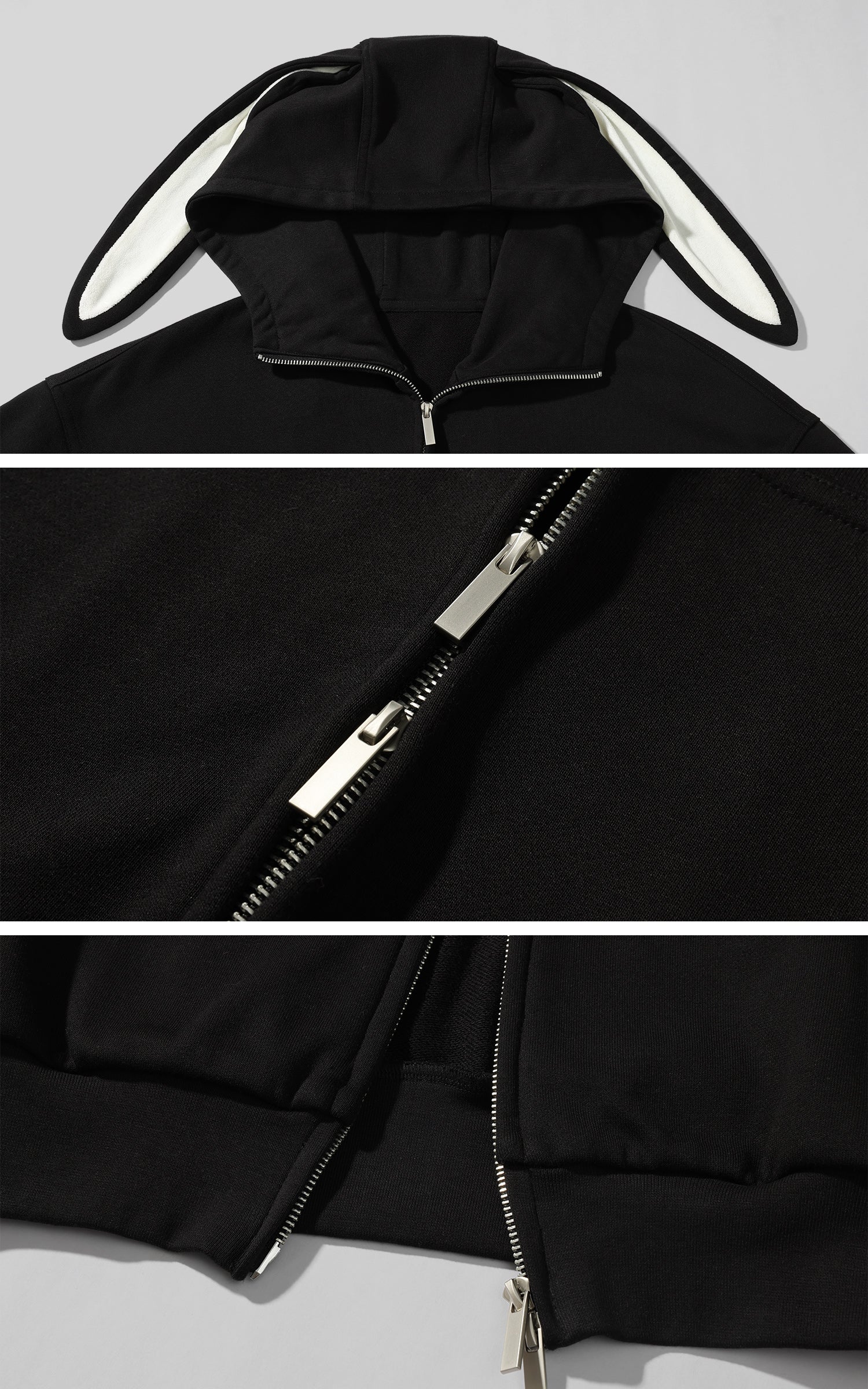 Rase le sol Bunny Ear Hoodie and Wide-Leg Sweatpants Set