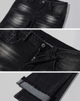 0122stepll Washed Black Flare Denim Pants