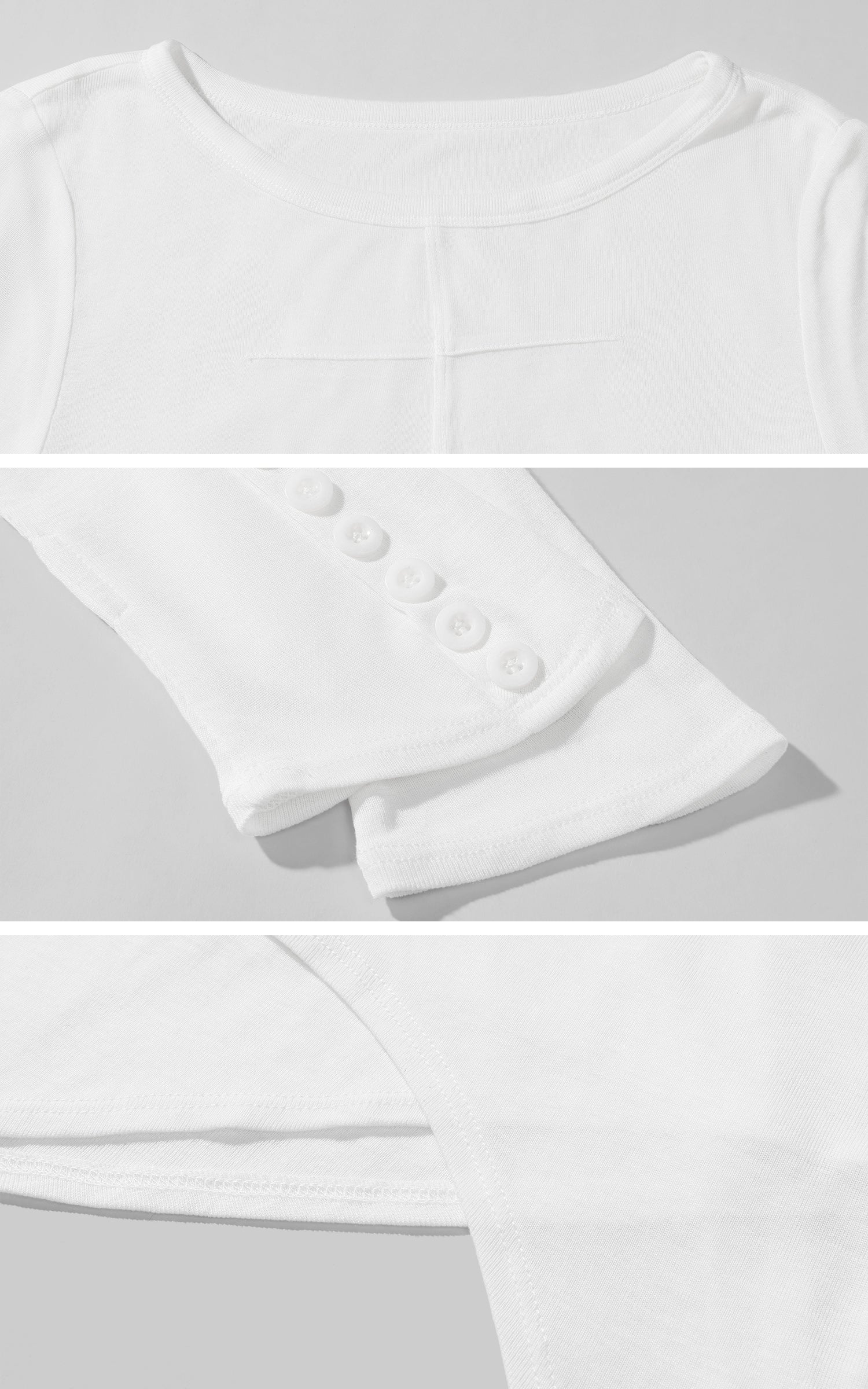 WARDEN EDGE Asymmetric Long Sleeve T-Shirt with Raw Edge Details