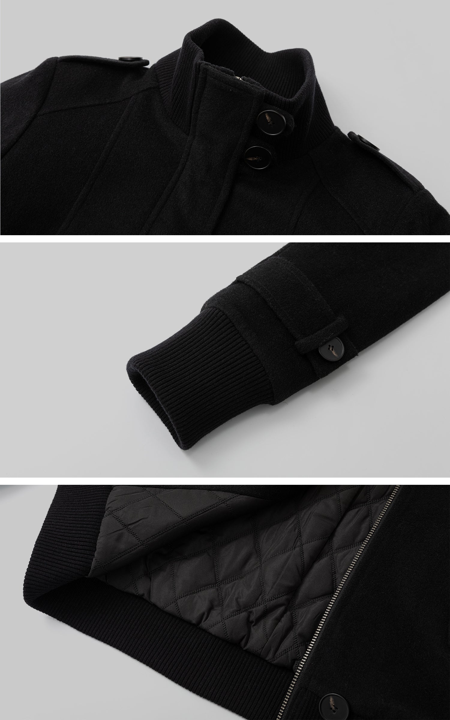 IAMXIAA 울 크롭 밀리터리 자켓