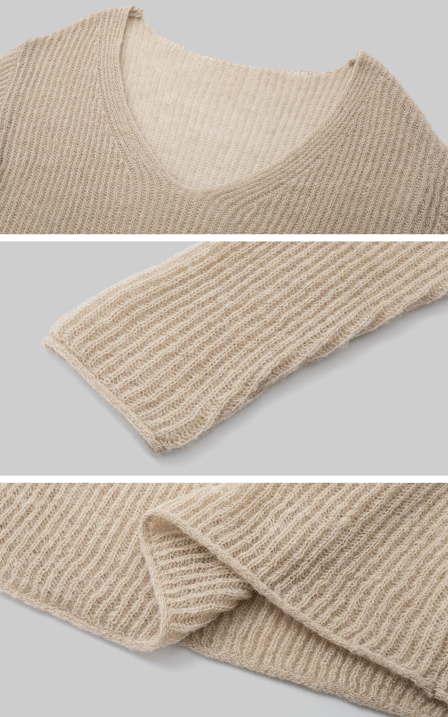 IAMXIAA Slouchy Sheer V-Neck Knit Cover-Up