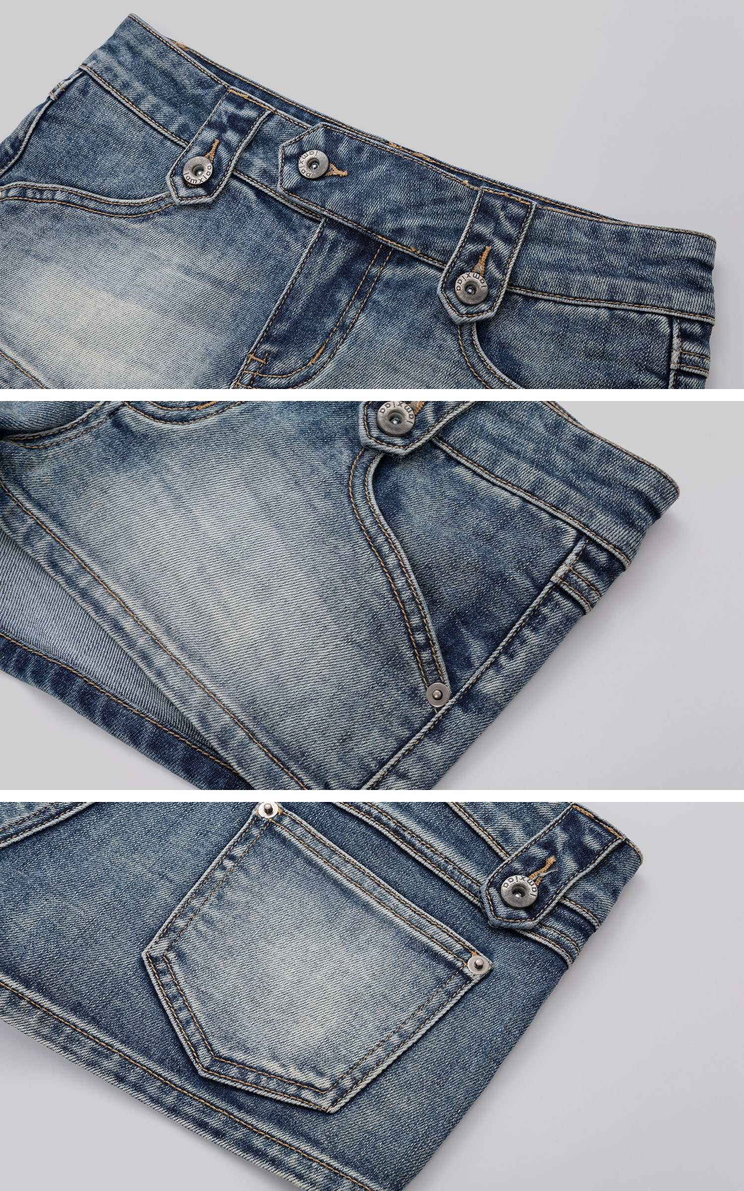 IAMXIAA Low Rise Vintage Wash Micro Denim Shorts
