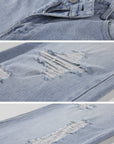 Rase le sol Pantalon en denim à jambes larges déstructuré