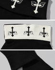 Rase le sol Black Knit Set with Cross Butterfly Motif