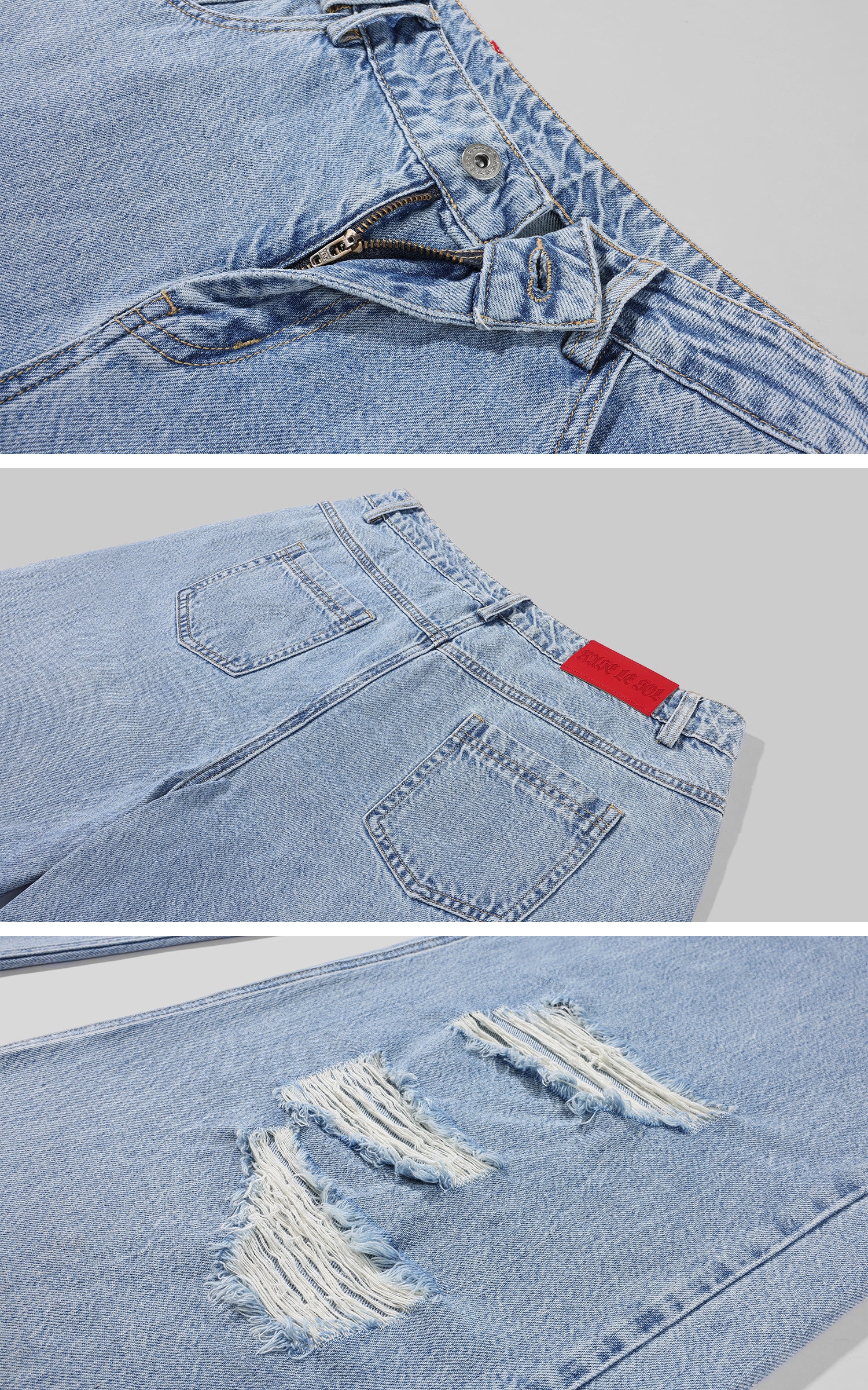 Rase le sol Distressed Wide-Leg Jeans