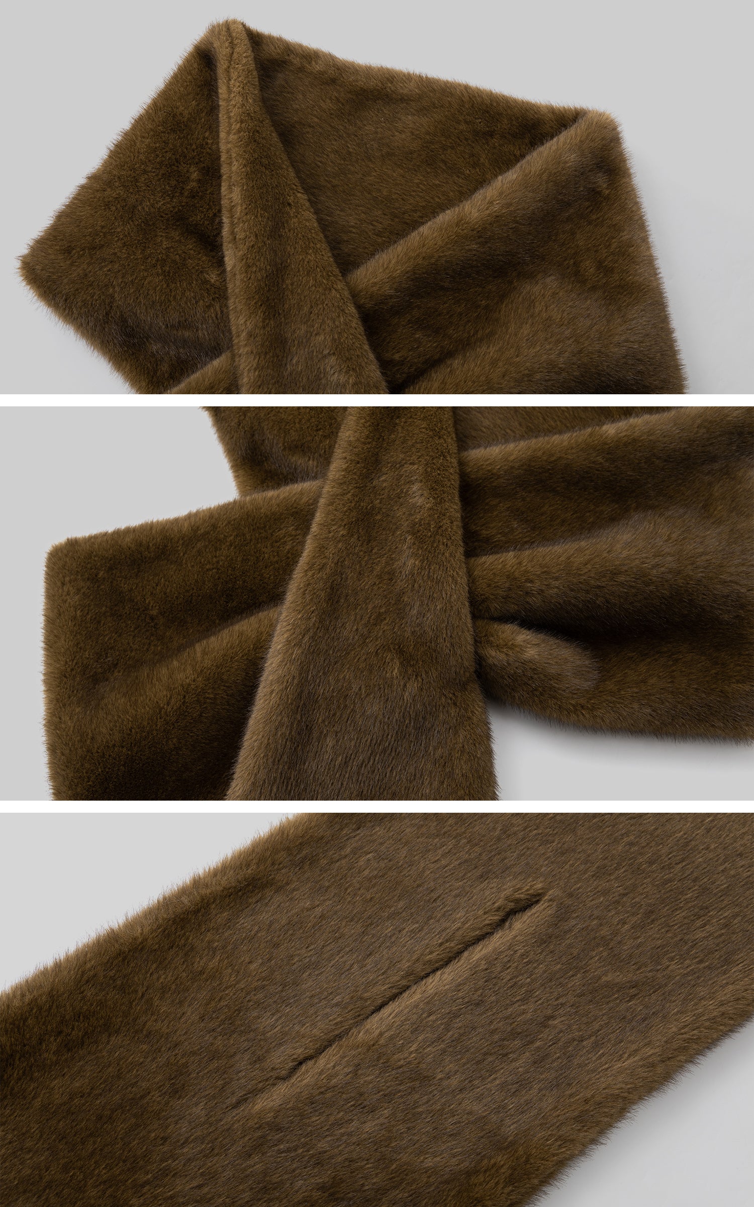 IAMXIAA 페이크 퍼 크로스 랩 스카프